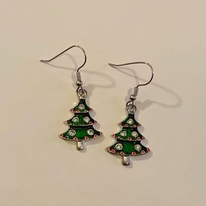 Sale Christmas Tree Earrings, Handmade Earrings